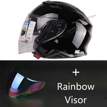 오픈 페이스 J-크루즈 II Adagio 블랙 오토바이 헬멧 모토 크로스 레이싱, 05 Color visor_03 XL