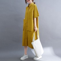 카고포켓 롱셔츠원피스 아메카지 빈티지 툴링 린넨 롱치마 나일론원피스 바스락소재 코튼셔츠