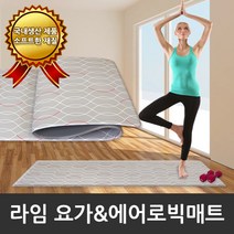[라이펀]라임 요가&에어로빅매트 1800mmX700mm, 단품