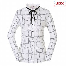 [JDX골프스포츠] [JDX] 여성 로고사각패턴 셔츠형 티셔츠_X2RFTLW63-IV