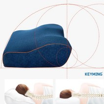 3D 경추 목이 편한 쿠션 메모리폼베개 경추베개추천 일자목베개 기능성베개 수면베개 경추목베개 꿀잠베개 베개추천 목에좋은베개 낮은 편한 낮잠 수면 배게 마약 벼게 잠잘오는 건강 굿잠베개 숙면 코골이베개, 대형ㅡ땡땡이