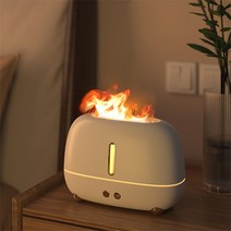 유니영 감성 가득 불멍 가능한 LED 모닥불 가습기 미니 초음파 가습기, 화이트