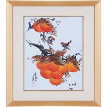 (진품)감그림 부자되는 액자 풍수 그림 사무실 거실 생기 인테리어그림 감그림 화암 이영복 화백 부자되는그림, 6번 고급 골드액자(추천)