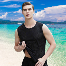 더운여름시원하게 실내실외간편복 남성메쉬런닝 3컬러민소매쿨나시