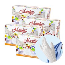 [케이솔루션] 라텍스 진료용 장갑 S (소형) 화이트 100매 (최신상품), 4개