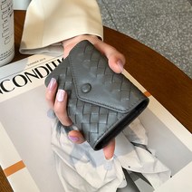 라오농 리얼 가죽 카드 가방 여 리얼 가죽 도카위 양가죽 우븐 오르간 증명 가방 버클 쇼트 디가우징+KIE07X