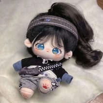 코튼 인형 가을 20cm 속성 봉제 휴머노이드 세트 동급생 소녀 선물, 1 가을 벌거 벗은 아기 튀긴 머리 + 헤어 스타일 +, 20CM(스켈레톤 포함