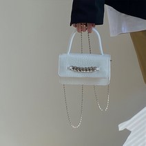 여성 썸머 오피스 백 레트로 악어 패턴 체인 메신저 가방 어깨 플립 작은 정사각형 백