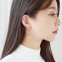 14K GF 골드 파이프링 침타입 귀걸이 로즈골드 한쌍