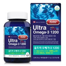 1-22 눈 건강 연어유 오메가3 비타민D 복합 EPA DHA 1200mg 혈중 중성지질 혈행 개선 기억력 울트라 뼈 캐나다 직수입 117.11g (1301.2mg x 90캡슐)