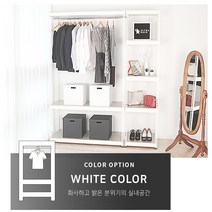 울트라랙 행거 가로80cm x 깊이50cm 높이120cm(선반2단+행거봉1개), 화이트