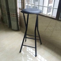 쿠션 접이식 편안한 높은의자 바체어, 70CM 하이 쿠션 올블랙