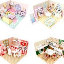[몽파] 페이퍼 조립 미니어쳐 DIY 4종, 마이룸