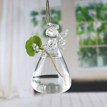 유리화병 유리화분 투명 유리 천사 모양의 꽃병 귀여운 교수형 꽃 식물 냄비 테라리움 컨테이너 사무실 홈, 01 5CM 9CM, 01 5CM 9CM