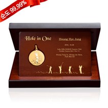 순금 골프 펜던트 상패 7.5g 24K [골프시상 대형] 홀인원 이글 싱글 기념 선물 싸이클링버디