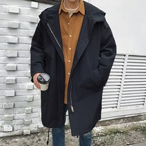 토파즈 MS0481 남자 봄 가을 고퀄 미디 롱 코튼 혼방 집업 후드 사파리 자켓 점퍼 코트 바람막이 아우터 데일리룩