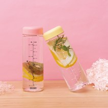 어썸 마이보틀 트라이탄 내열 눈금 용량 보틀 500ml 2P, 화이트, 일반캡, 핑크