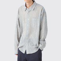 국내매장용 밀리언몰 해칭룸 버튼 다운 셔츠 크리스d 깅엄 체크 그레이