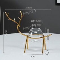 1+1 골드프레임 수경식물 비커 화분 유리 럭셔리 꽃병 장식품 인테리어, 18. 황금 머리 사슴 어항 수경법