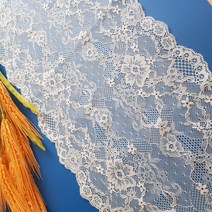 dklace 스판레이스모음 / 스판레이스 6-73295 폭 23cm 자가드, 화이트