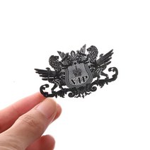 ETIE 최신 스타일 VIP 니켈 스티커 트럭 용 자동차 스타일링의 사자 3D 엠블럼 접착 차량 장식 자동차 바디 자동차 액세서리, VIP 실버