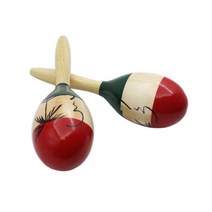 오르프IRIN-나무 마라카스 룸바 셰이커 2 개 딸랑이 모래 망치 타악기 뮤지컬 어린이 장난감 24.5cm, 01 2pcs