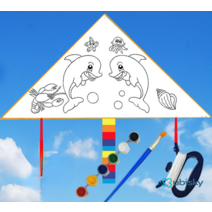 유비스키 DIY연날리기 어린이 낙서 화이트보드 핸드페인팅 연, 해저 월드