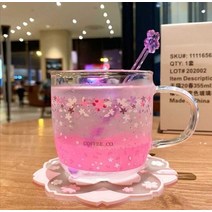 사케 화요 고량주 유리 빨대 컵 물 보온병 병 샷 안경 귀여운 벚꽃 커피 컵 남성과, cup2 교반 막대, 400-500ml