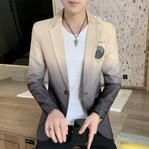 봄 옷 남성 그라디언트 작은 정장 한국 슬림 유행 남성 캐주얼 정장