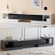 [최다후기] 솔피 1600 1800 2400 확장형 tv다이 수납 서랍형 거실장, 06.화이트블랙