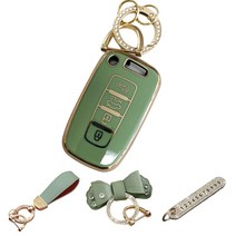 루루형제 현대 차 키케이스 스마트 자동차 쏘나타 그랜저IG 싼타페 코나 투싼 아반떼 팰리세이드 키커버 키홀더 키링, 키케이스+번호키링+가죽리본키링+가죽스트랩, HK-01 [4버튼], 올리브그린