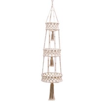 봄소품 홈포차꾸미기 거실벽면인테리어 벽지가리기 마크라메 화분걸이 3 tier macrame hanging basket boho home decor flower plant for, 3단 마크라메