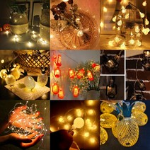 LED 캠핑 와이어 투명 앵두 파인애플 랜턴 전구 줄 조명 가드랜 인테리어 무드등 건전지형, 5-2. LED 랜턴전구 3M29x20구(블랙)