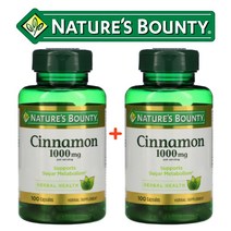 (1+1) 네이쳐스바운티 계피 시나몬 추출물 메타볼리즘 cinnamon 500mg 100캡슐 2팩