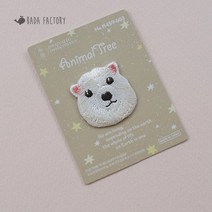 바다팩토리 동물 자수 와펜 얼굴 열패치 리폼재료 8종, 1.북극곰