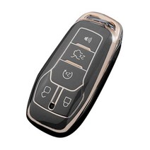 포드 퓨전 Mondeo 머스탱 F150 익스플로러 Edge 2015 2016 2017 2018 자동차 액세서리 용 소프트 Tpu 자동차 키 케이스 Fob 커버, Black