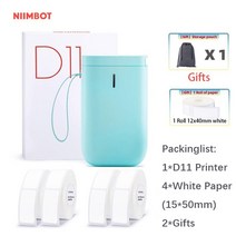 라벨프린터 스티커 인쇄 택배송장 출력기 NIIMBOT D11 D61 열 라벨 Pinter 휴대용 미니 프린터 블루투스, 12 D11 and 5 paper