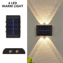 LED 야외조명 벽 정원램프 스마트 솔 라 방수 장식 발코니 안뜰 거리 빛 태양, 04 6pcs, 02 4 LED Warm Color
