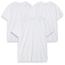 [다이나핏언더티] 남녀공용 코마사 면 흰색 3장세트 기본 라운드 반팔 티셔츠 S~3XL 6사이즈 화이트