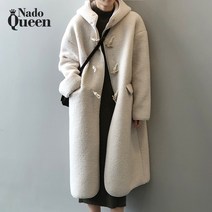 나도퀸 얀스비 떡볶이 뽀글이 단추 후드 롱코트***판매자 퀸앤조이***
