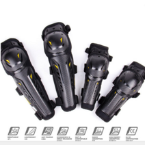 오토바이보호대 오토바이라이딩 보호장구 바이크 무릎 발꿈치 보호대, 1set, 블랙