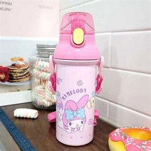 마이멜로디 앵커 원터치 어깨끈 물통 어린이집 유치원 어린이 끈달린 물병