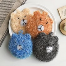 주방 다용도 아크릴 수세미 손뜨개 과일 곰돌이 모양, 코코곰돌이수세미1P(색상랜덤)