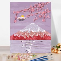 ZAfa 예술 DIY 명화 40 x 50cm 세트 후지산 스타일3, 40*50 콤보 내부 상자, 후지산 아래
