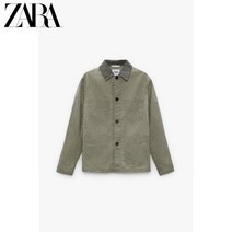 자라 ZARA 가을 겨울 신작 남성용 왁스 가죽 효과 툴링 셔츠 재킷 09621109916