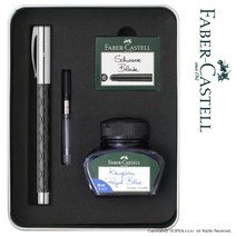 [파버카스텔] (무료각인) 엠비션 람버스 만년필 틴케이스 기프트세트, 펜촉선택:F-기본촉 / 잉크선택:병잉크(블랙)+카트리지(블랙) / 각인신청:각인신청(서체와 내용을 배송메세지에 입력) / 포장신청:포장안함(틴케이스), 상세 설명 참조
