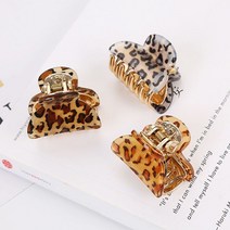 레오파드 미니 집게핀 헤어 데코장식 고정 머리삔