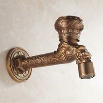 슬림수전 엔틱 전화기 샤워기 거위목 일반수도꼭지 골동품 구리 조각 패턴 드래곤 타입 세탁기 싱글 콜드, 6D