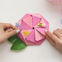 6-11세 흥미유발 종이꽃잎 열면 보이는 봄꽃학습 북아트 DIY, 1세트(개별포장)