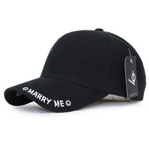 베이직엠 남성 여성 야구모자 볼캡 면 챙자수 Marry me